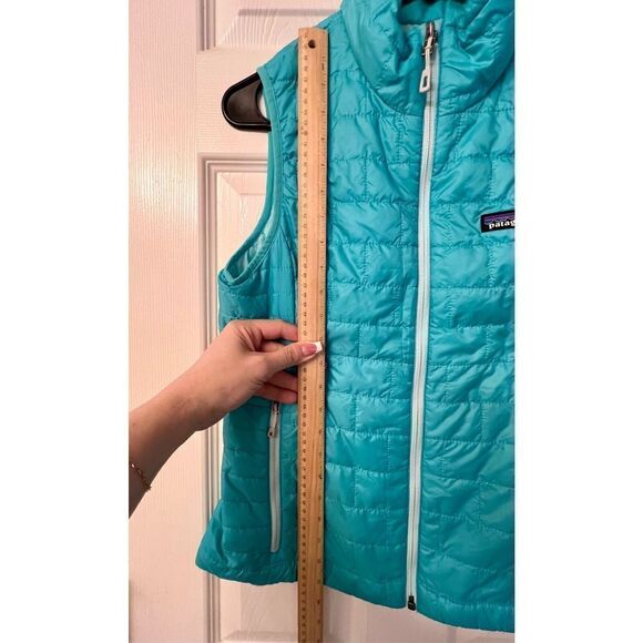 Patagonia Nano Puff Insulated Aqua Blue Versatile Vest Women’s Size Small - Picture 6 of 9